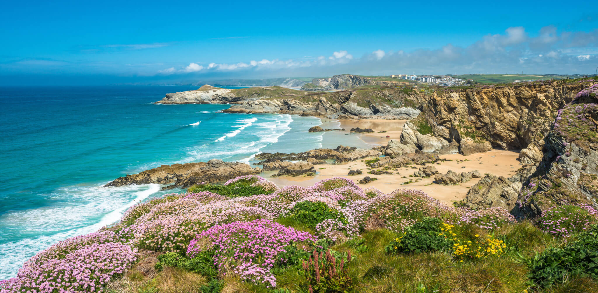 Newquay beach in North Cornwall