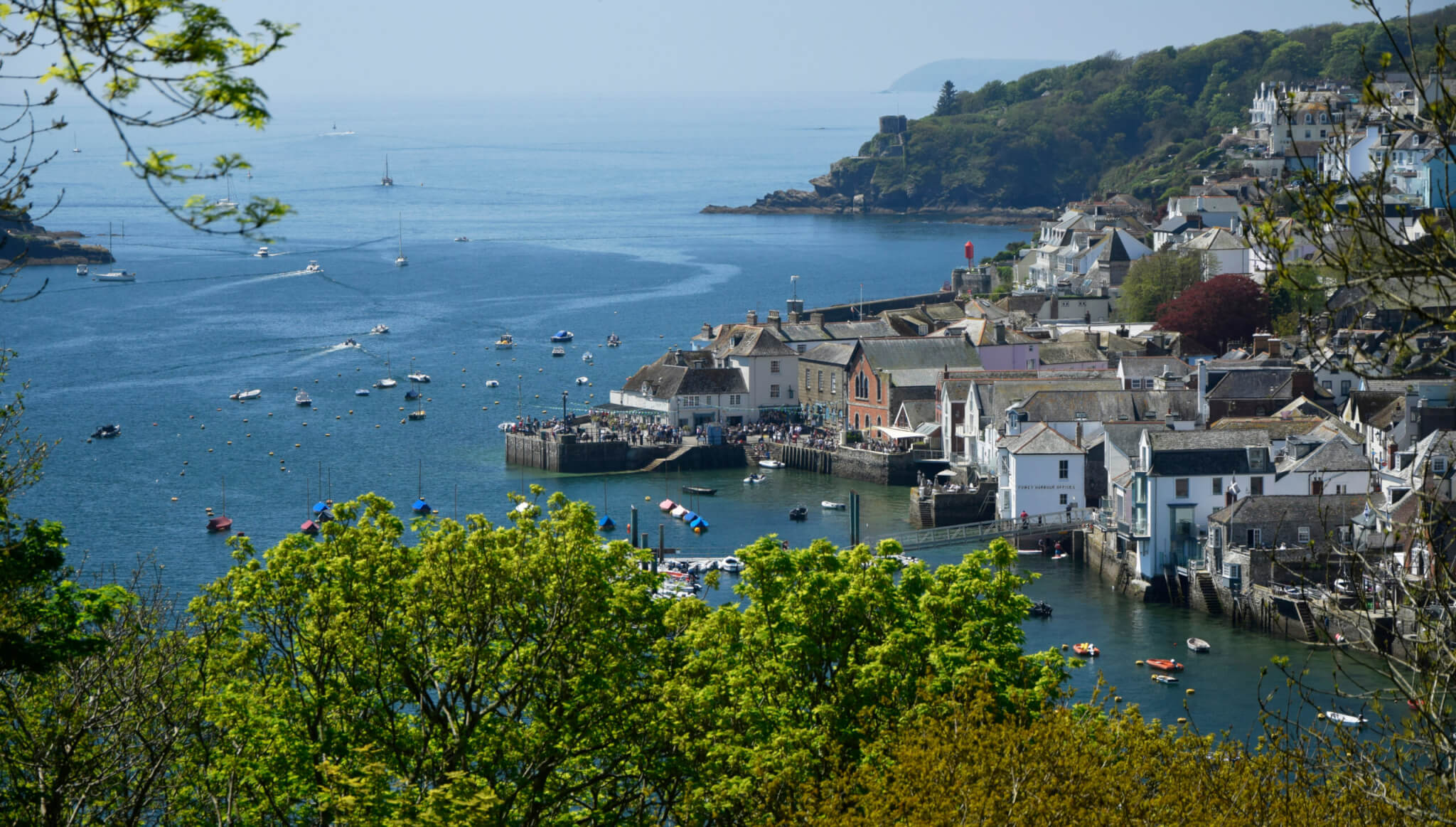 Fowey, Cornwall, UK – May 5, 2018: View across the river to Fowey