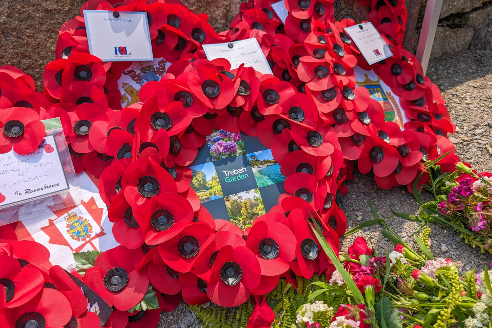 Wreaths laid at the garden war memorials