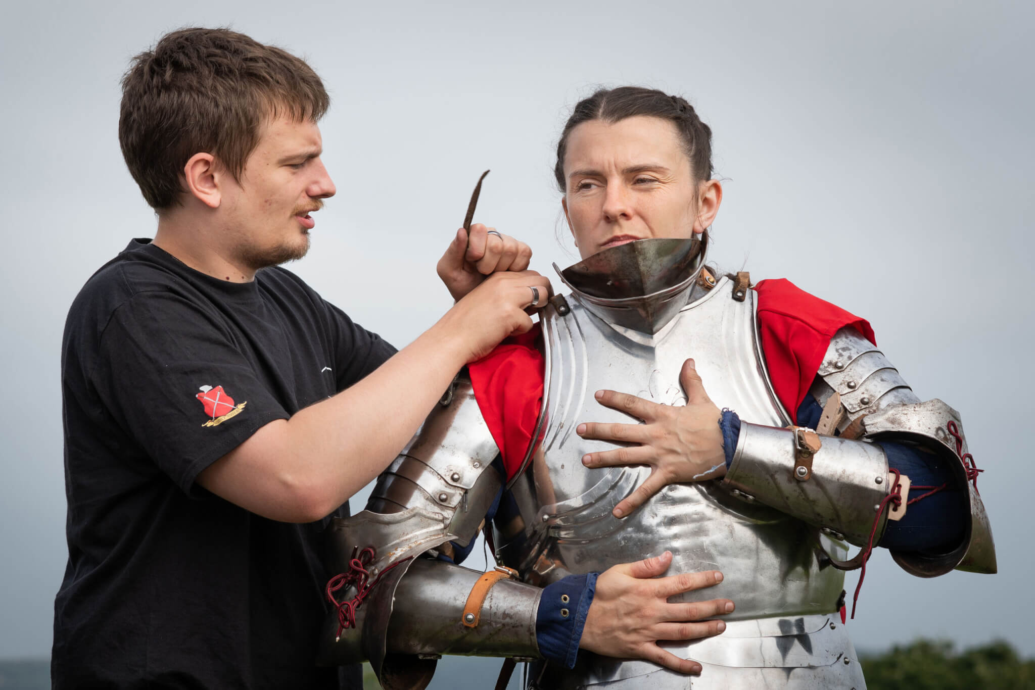Female knight. Knight Tournament. Pendennis Castle.