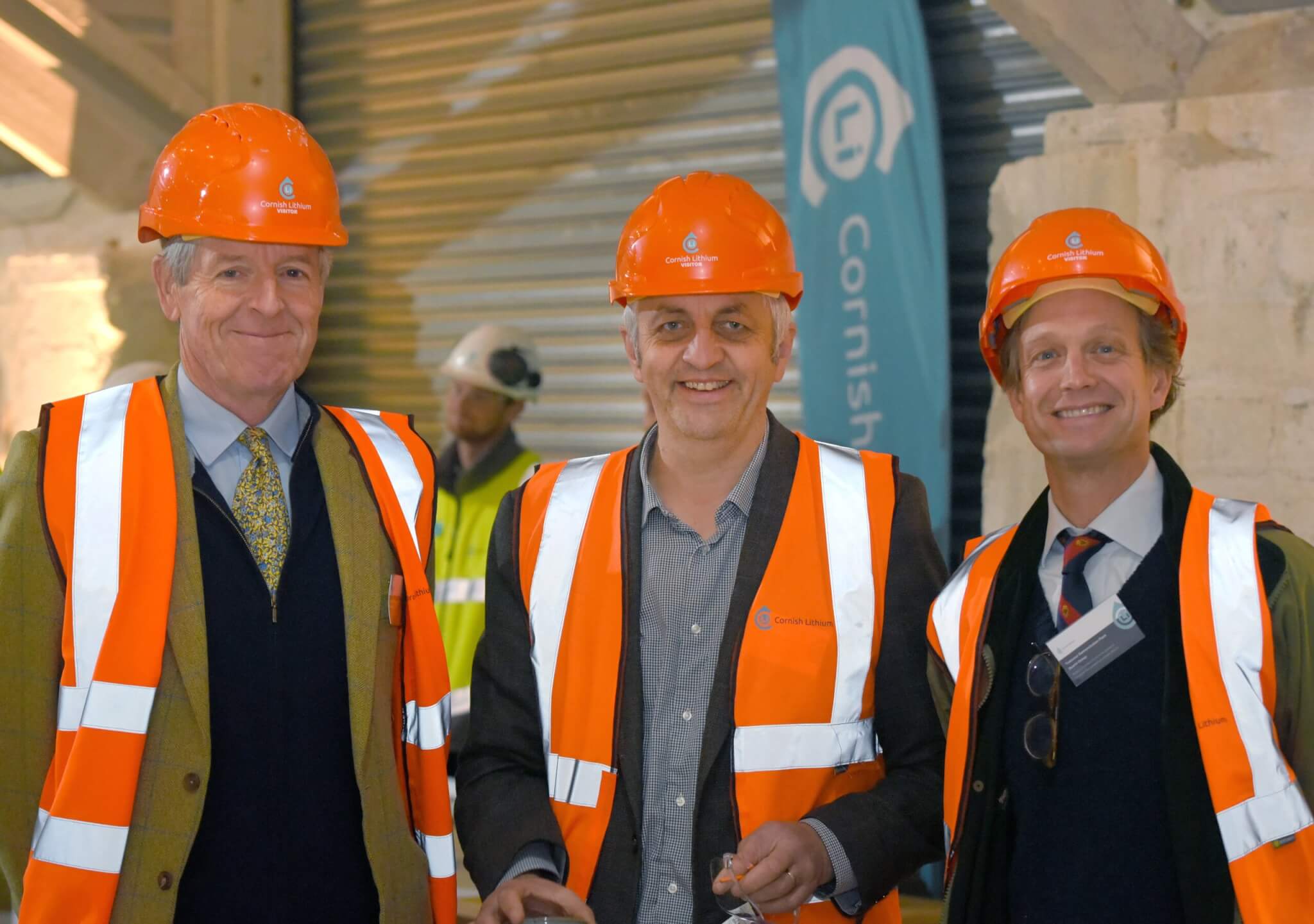 Colonel Sir Edward Bolitho, Cllr Dick Cole and Sam Galsworthy – Image Credit Cornish Lithium