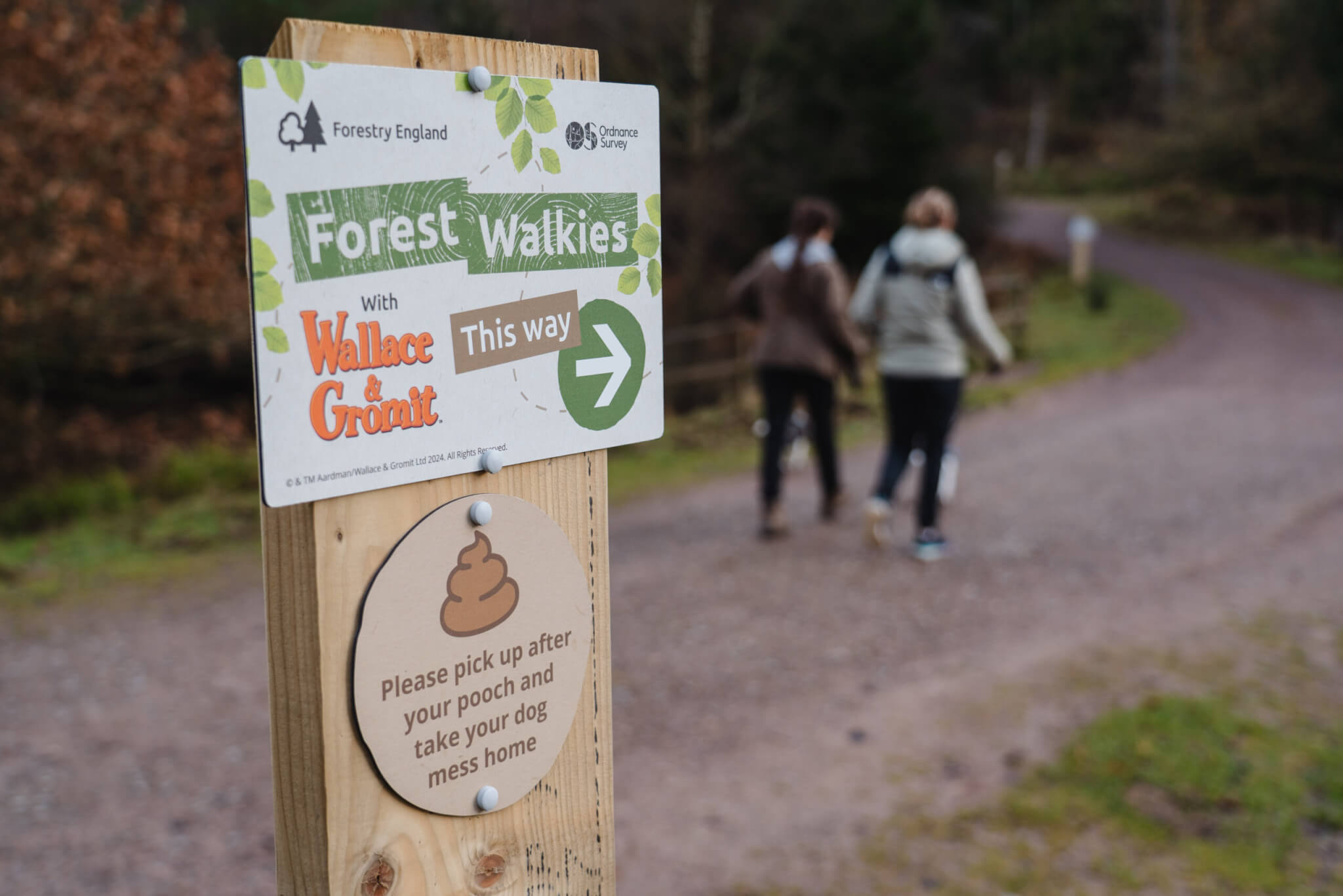 A Forest Walkies trail sign in the forest (credit Forestry England – Crown Copyright)