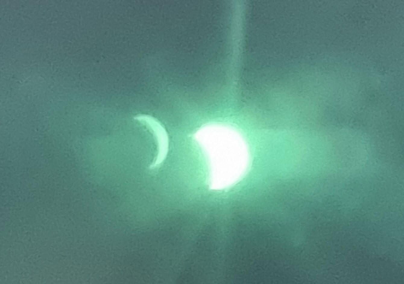 Partial solar eclipse over Cornwall, photographed by Tracey Slade