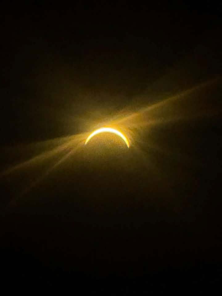 Partial solar eclipse over Cornwall, photographed by Lynne Talbott