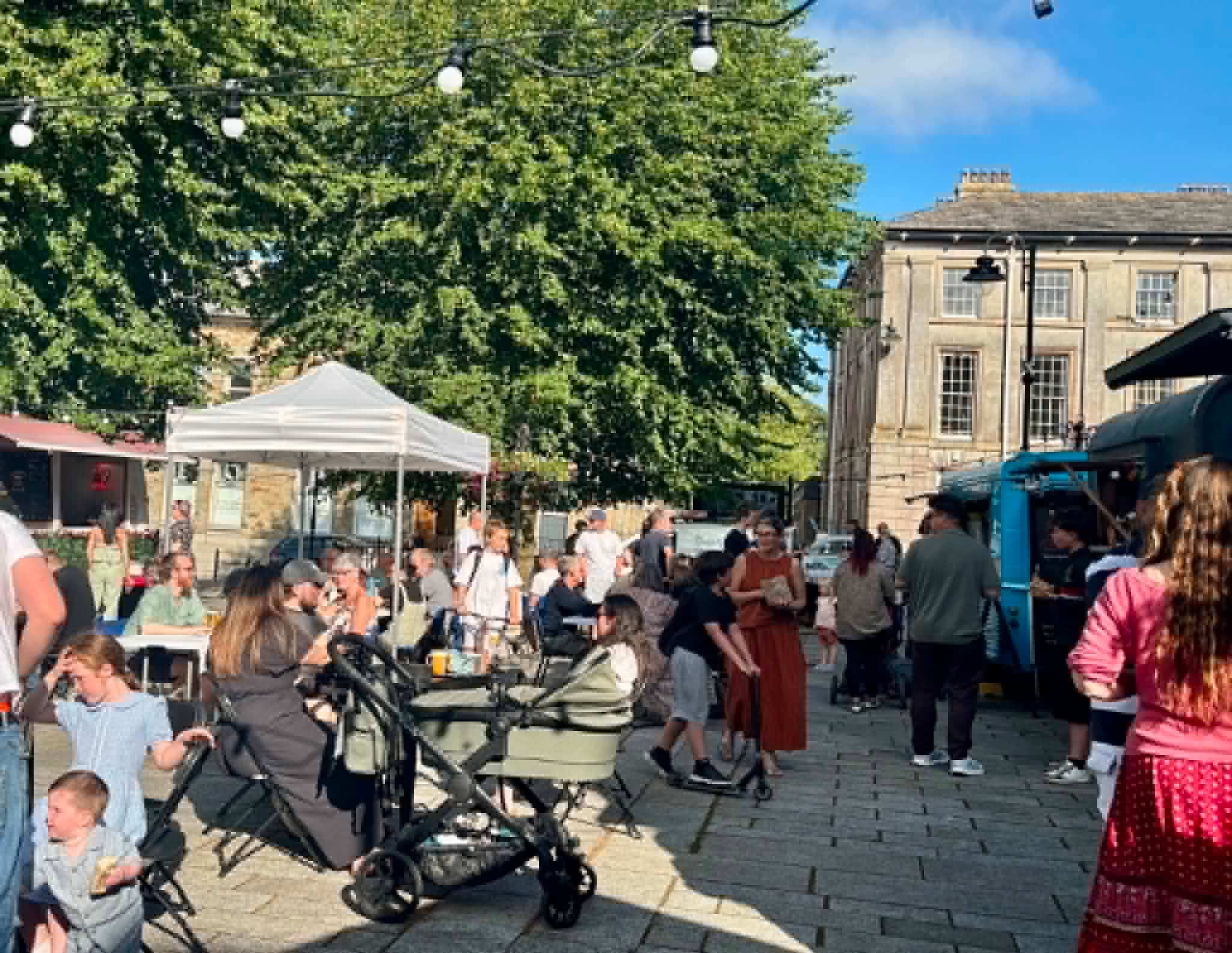 Crowds enjoying a Bodmin Feast street food evening on Mount Folly