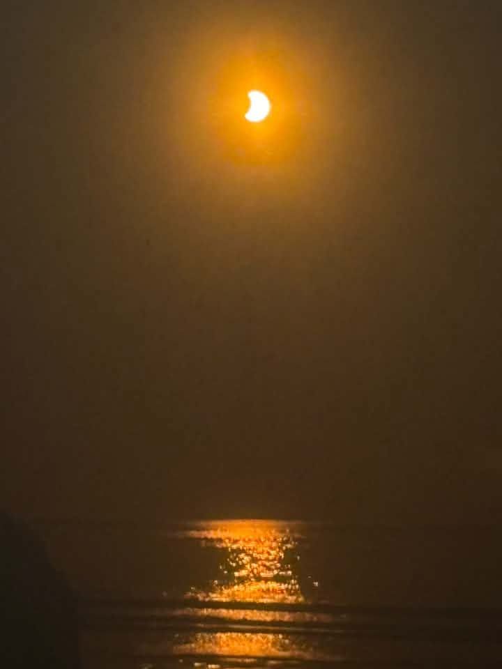 Partial solar eclipse over Cornwall, photographed by Rachel Penney