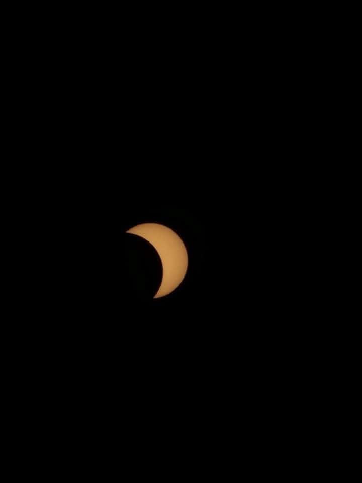 Partial solar eclipse over Cornwall, photographed by Alise Maire
