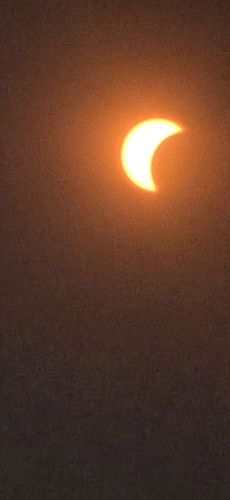 Partial solar eclipse over Cornwall, photographed by Suzanne Steele