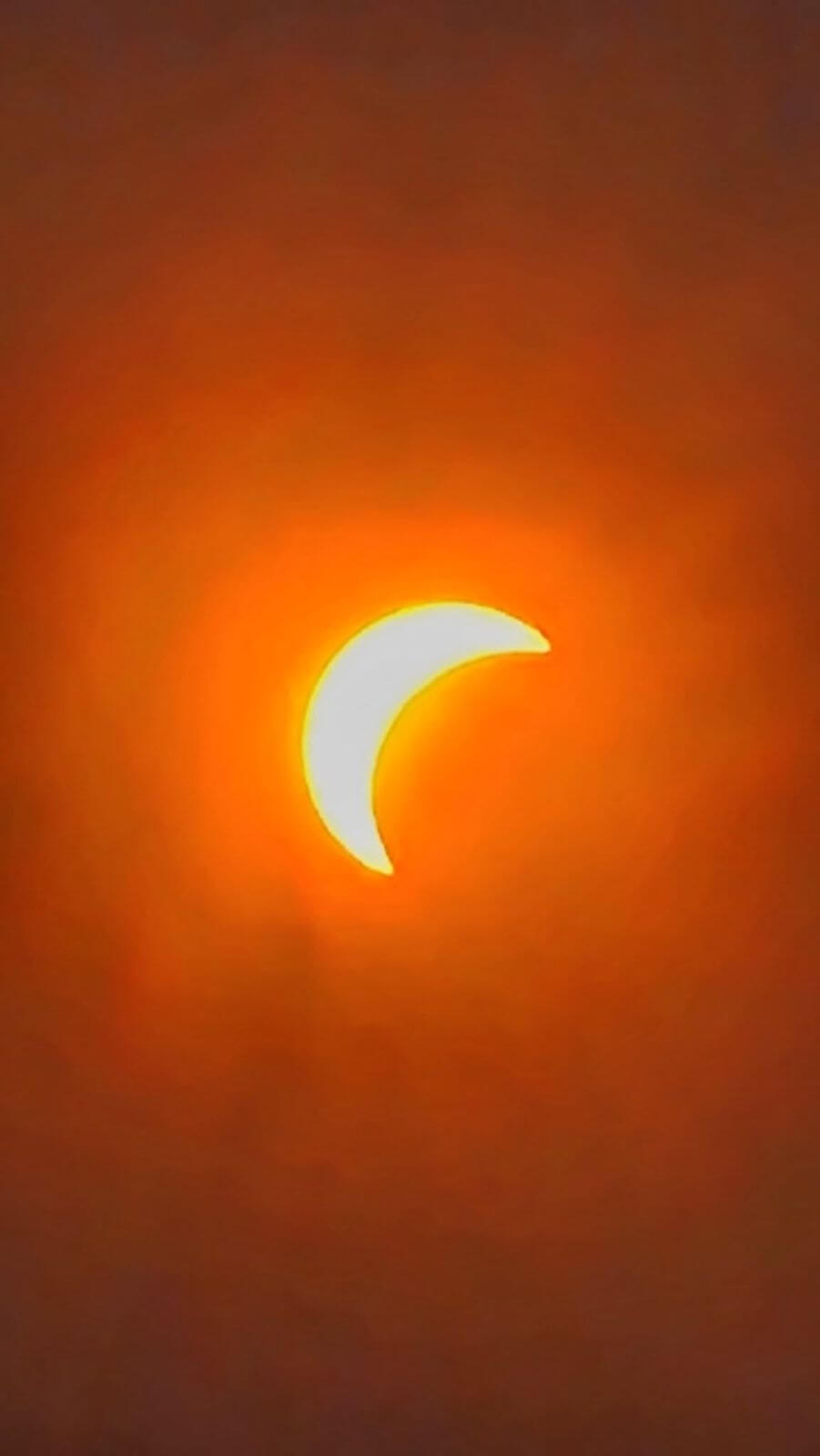 Partial solar eclipse over Cornwall, photographed by Teresa Parsons
