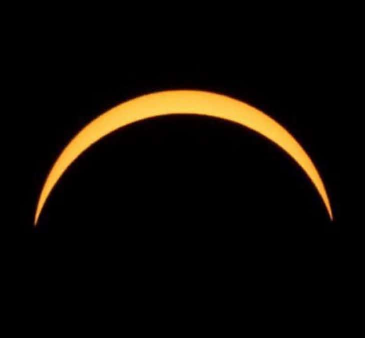 Partial solar eclipse over Cornwall, photographed by Roger Smith