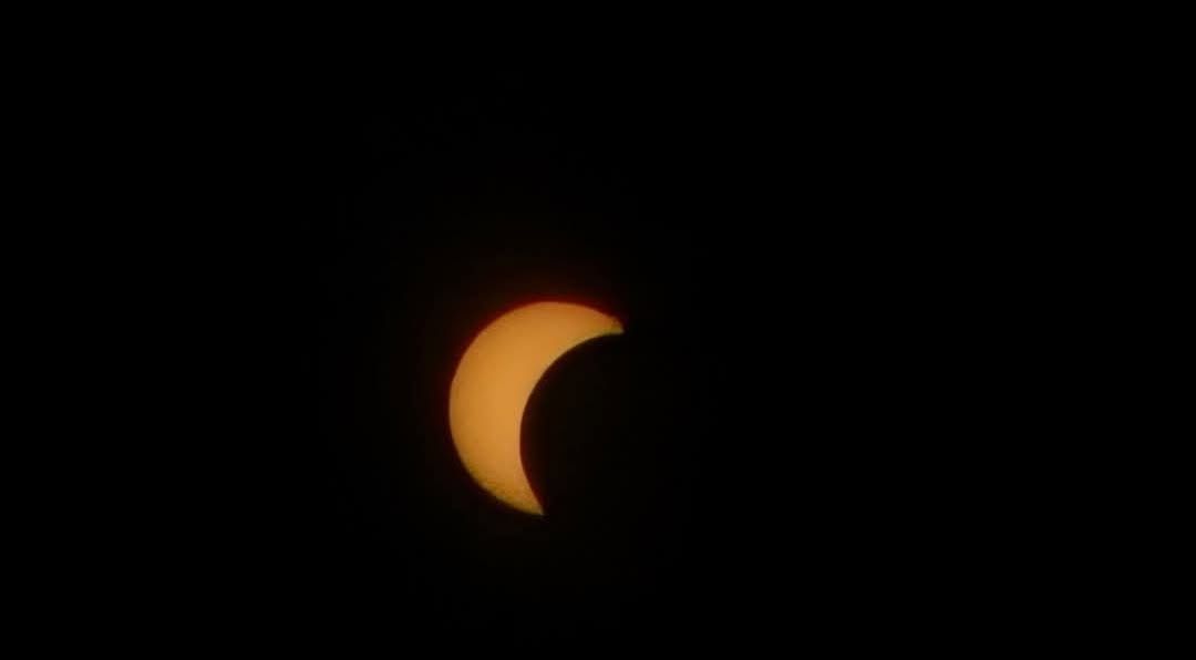Partial solar eclipse over Cornwall, photographed by Jodie Debnam