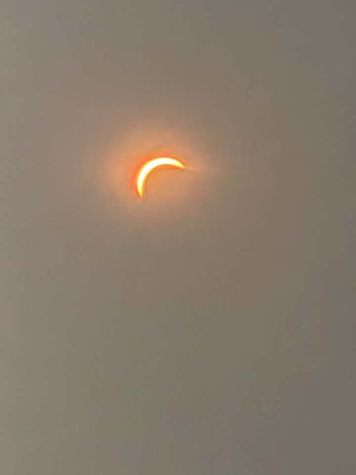 Partial solar eclipse over Cornwall, photographed by Nicki Palmer