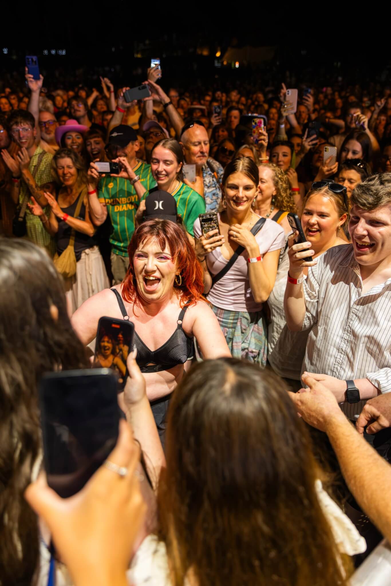 Delighted fans in the crowd during CMAT's Eden Sessions set (photo Kathryn Nichols)