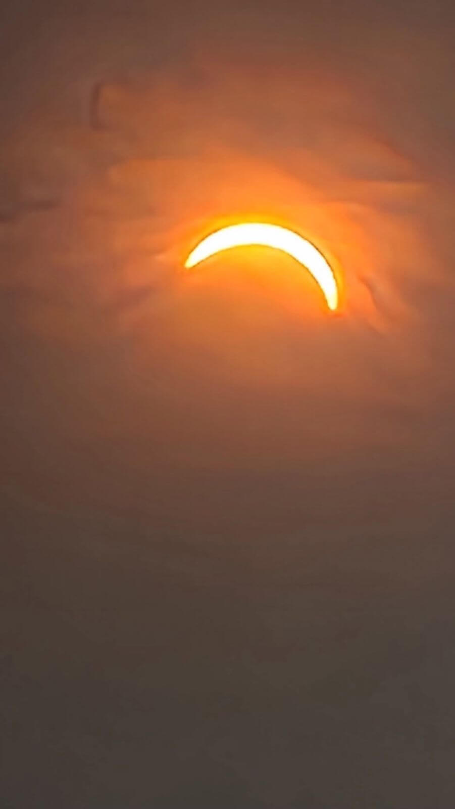 Partial solar eclipse over Cornwall, photographed by Teresa Parsons