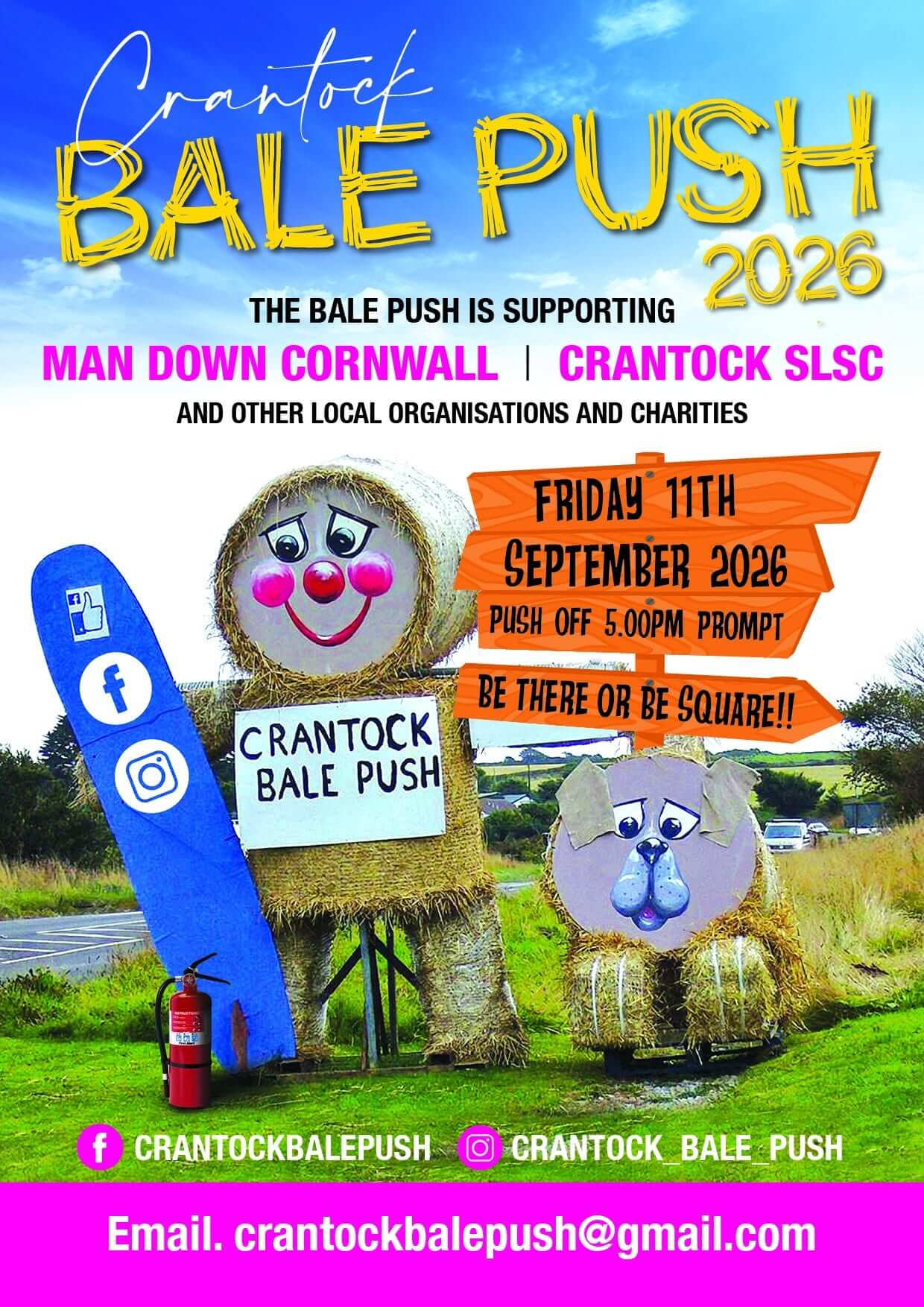 Crantock Bale Push 2026 event poster
