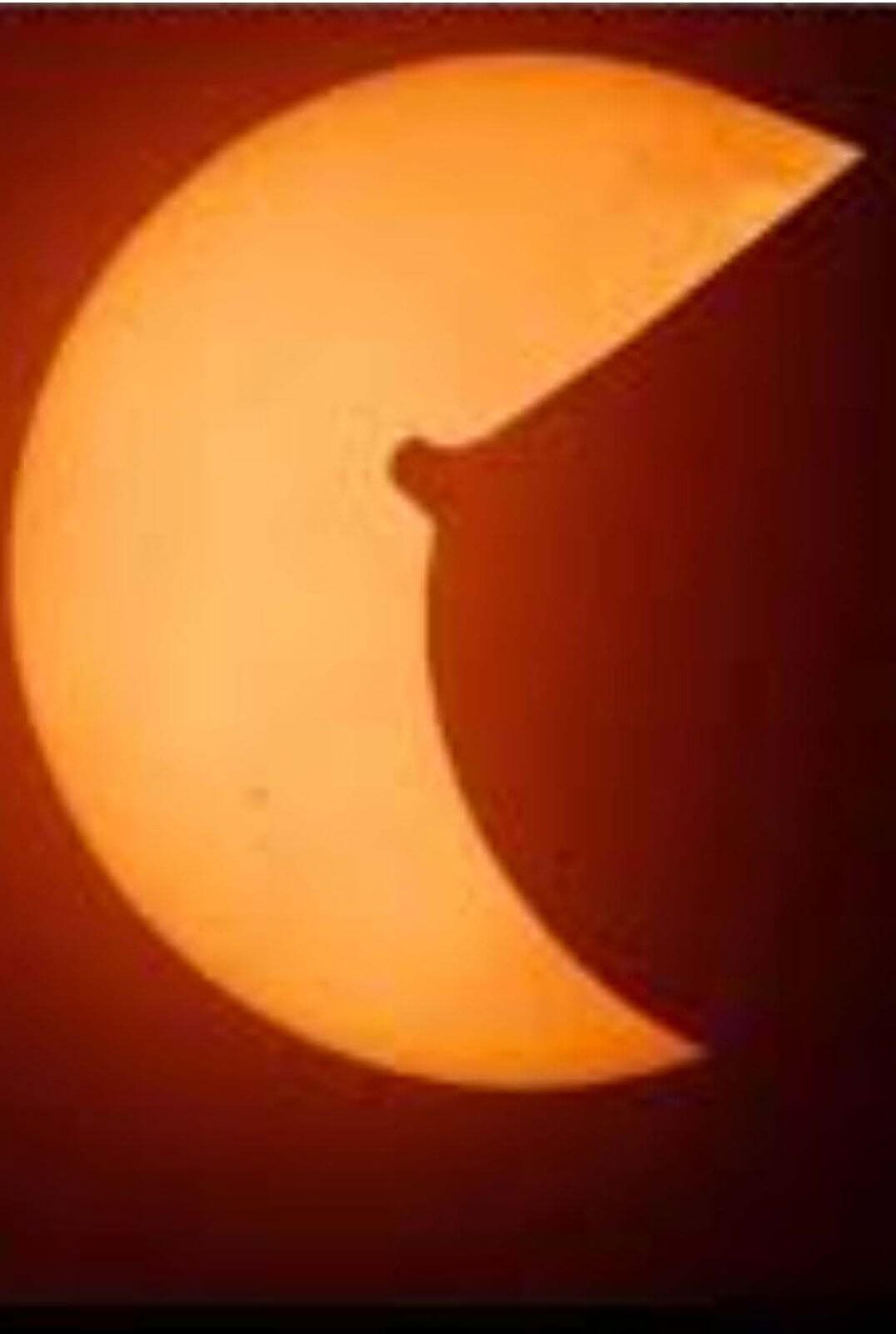 Partial solar eclipse over Cornwall, photographed by Mark Lobb