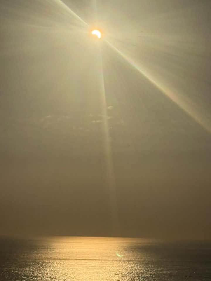 Partial solar eclipse over Cornwall, photographed by Angela Rowe