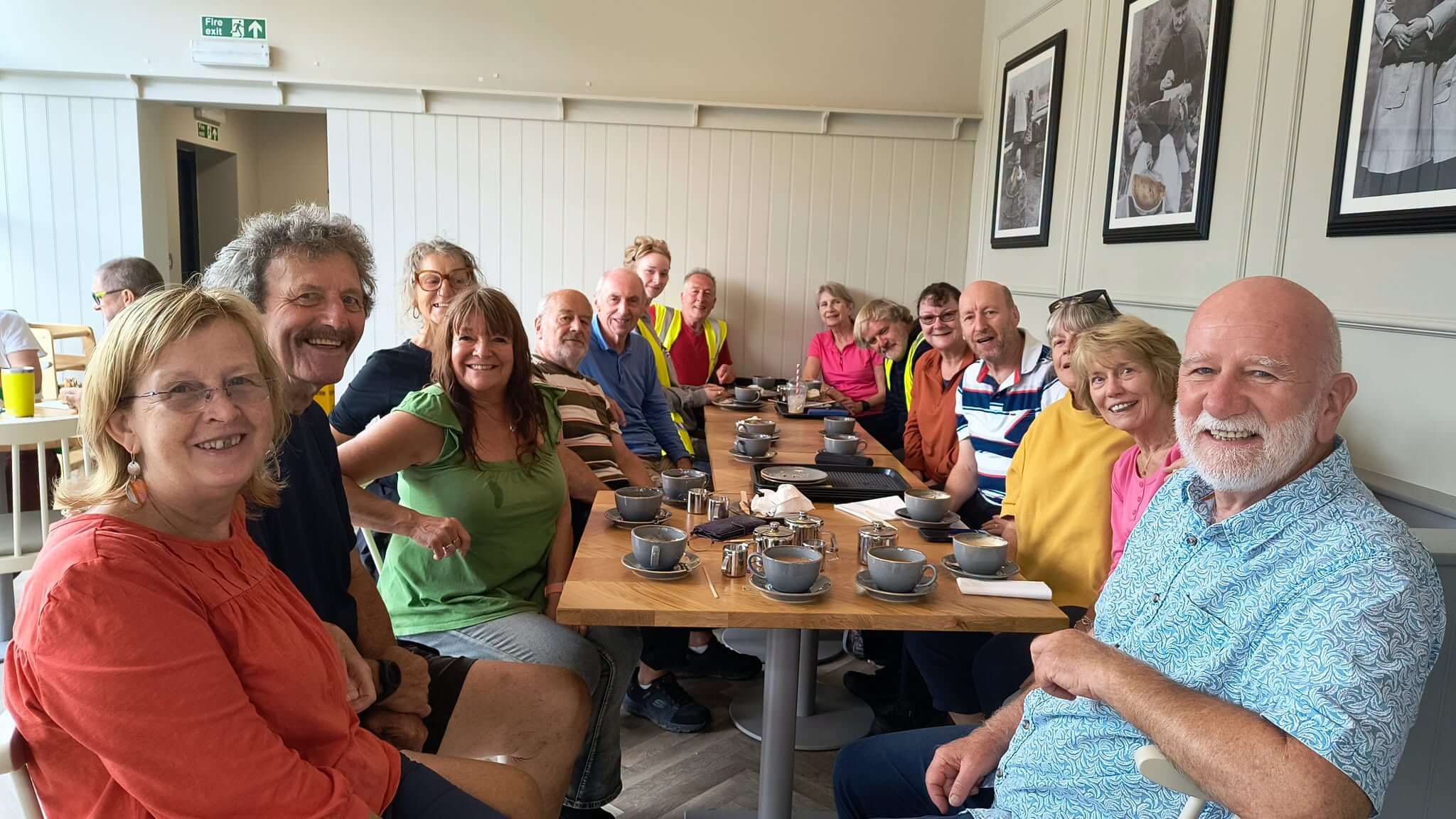 Bodmin litter pick volunteers having cake and coffee together