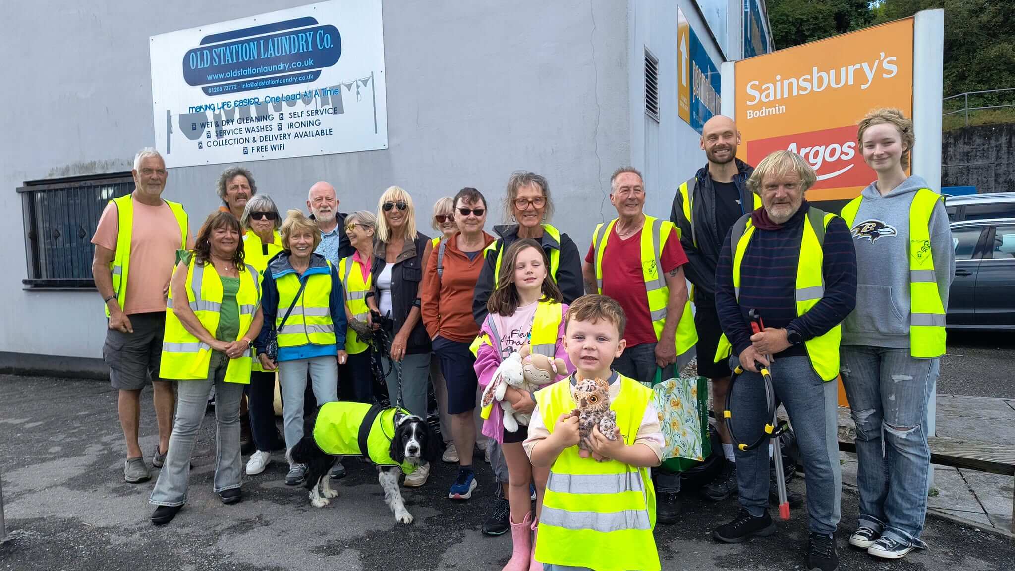 Bodmin Tidy It Team volunteers gathered outside Sainsbury's in Bodmin