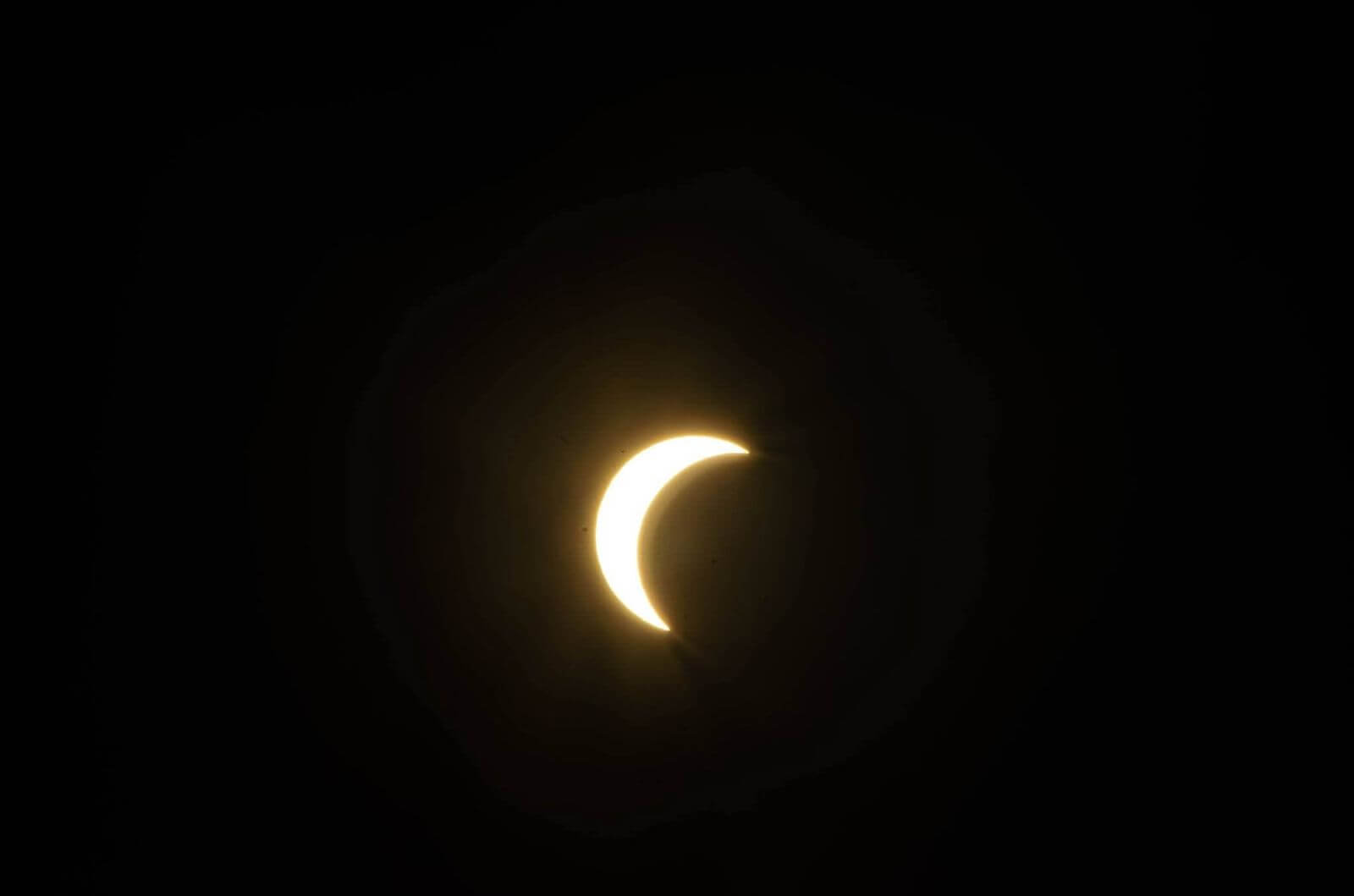 Partial solar eclipse over Cornwall, photographed by Jodie Debnam