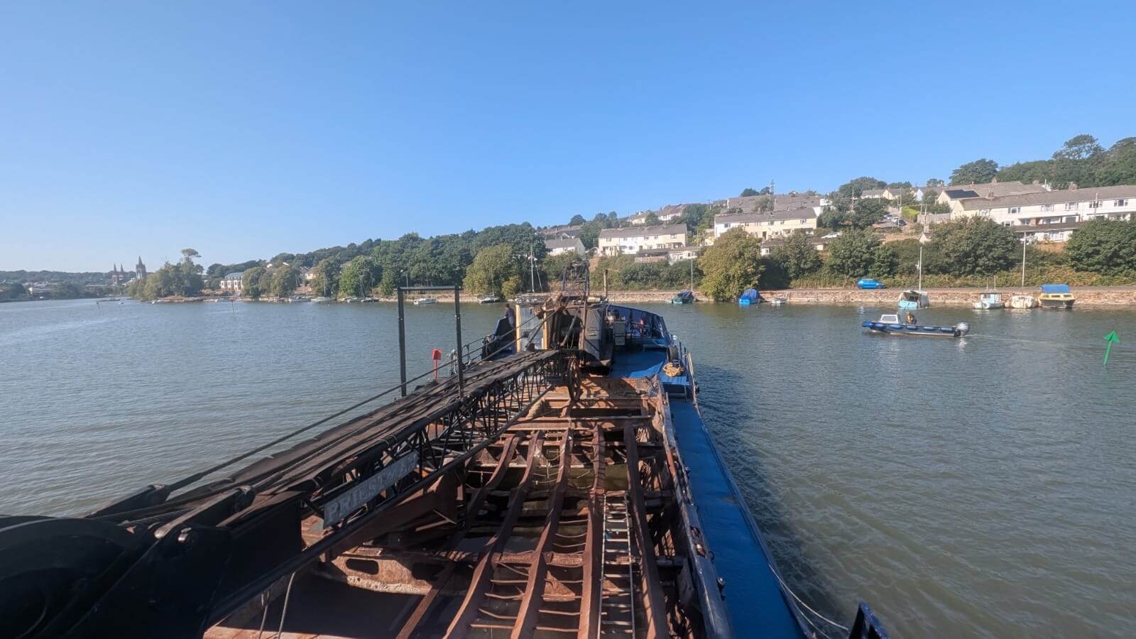 View from the Mannin's deck heading down the Truro River