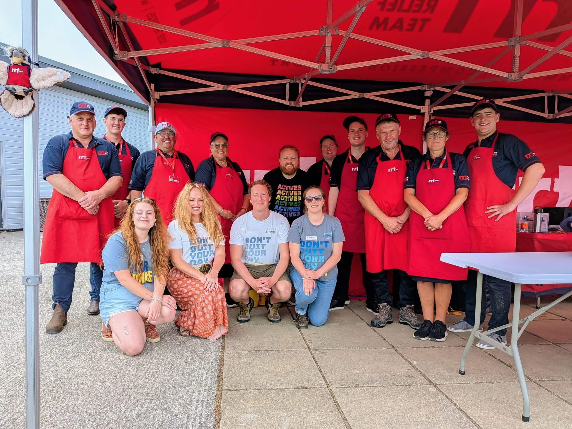 Active8 team with the Rapid Relief Team who cooked the barbecue
