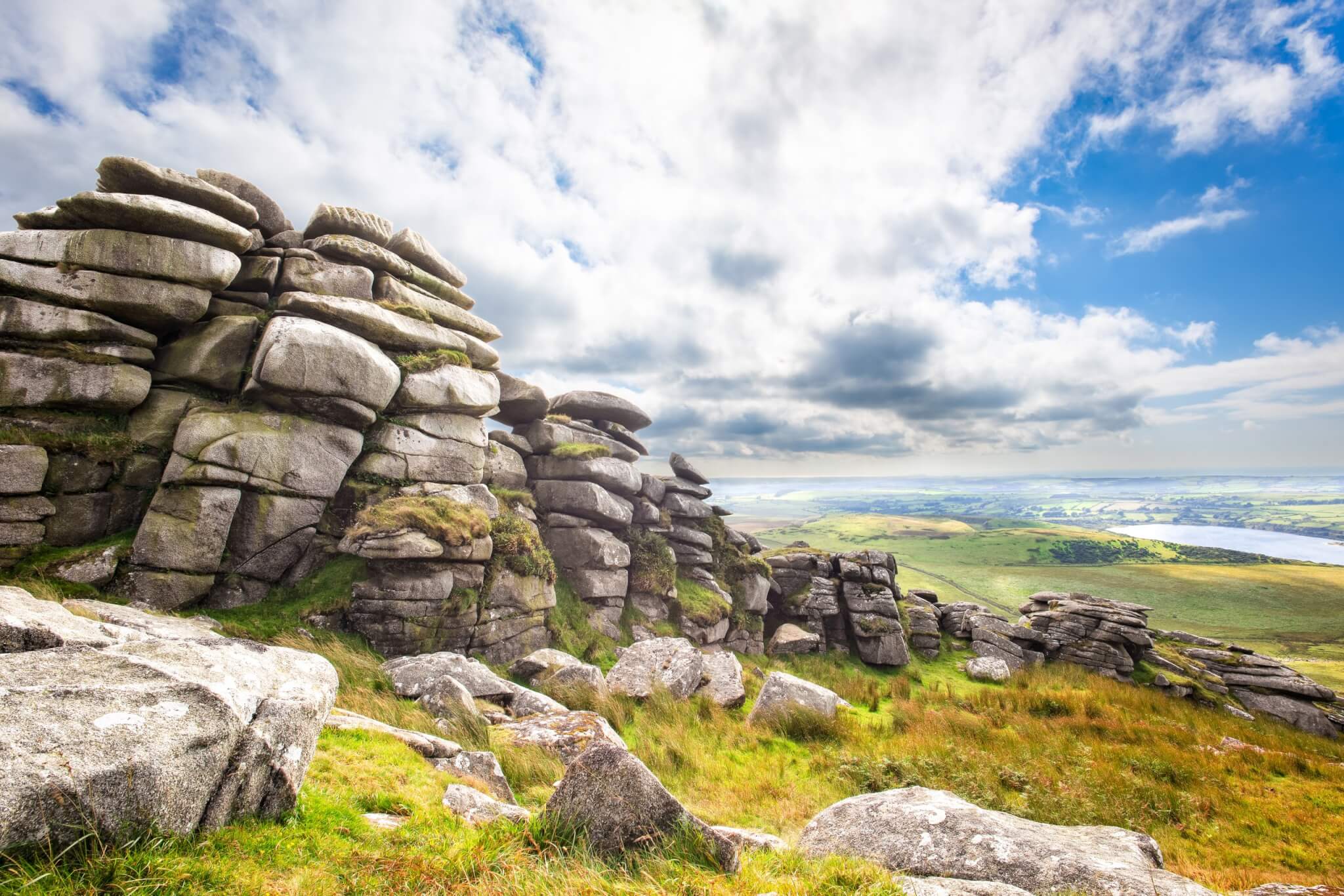 The view from Rough Tor across the high ground of Bodmin Moor