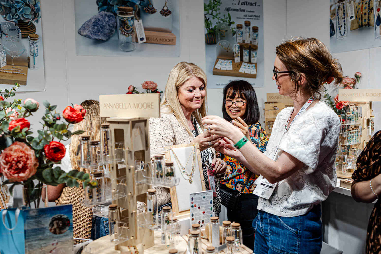 Buyers at the Annabella Moore jewellery stand
