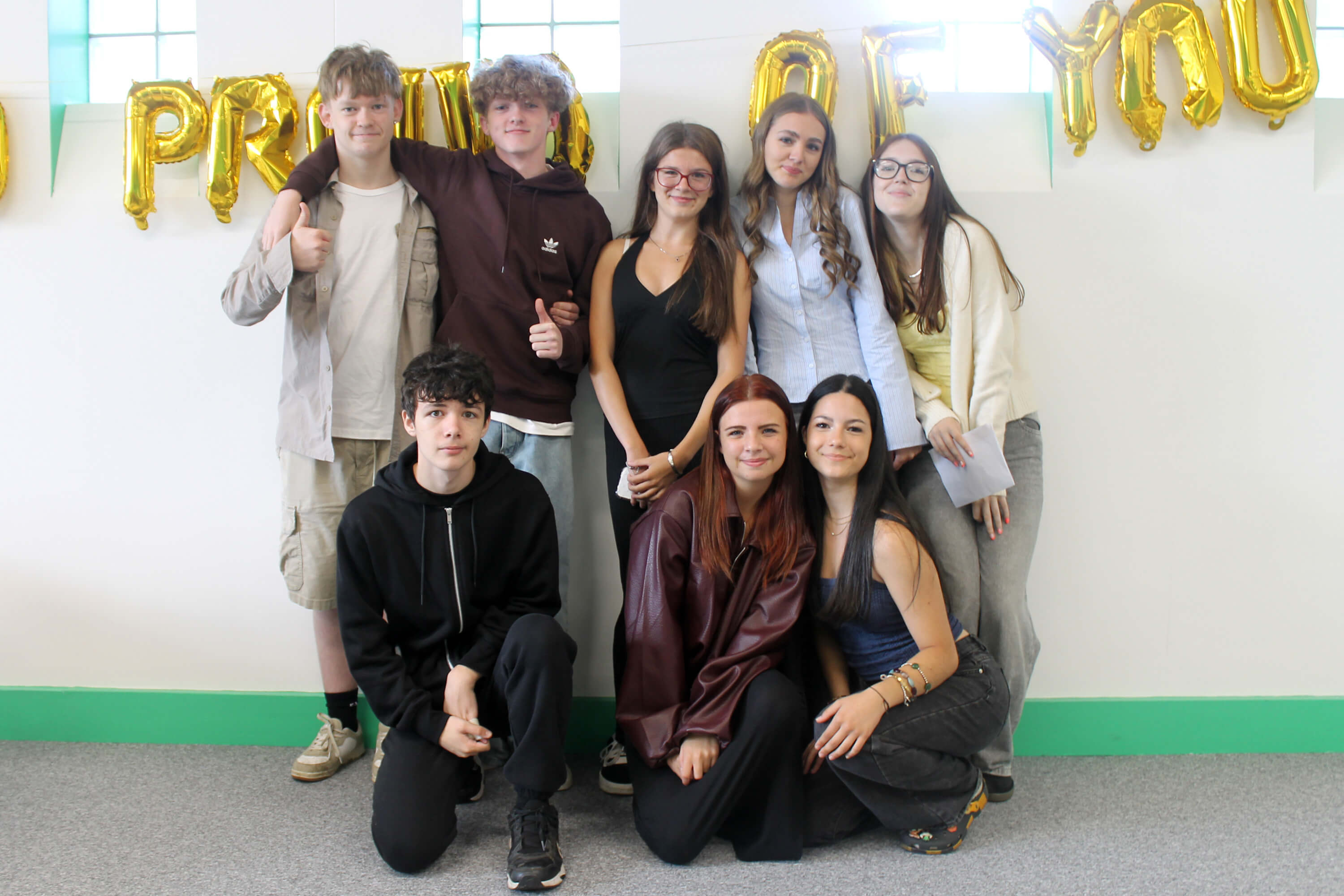 Bodmin College students celebrating their GCSE results