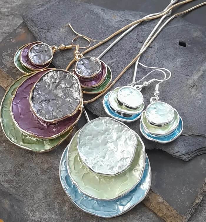 Blue Lily sterling silver jewellery set