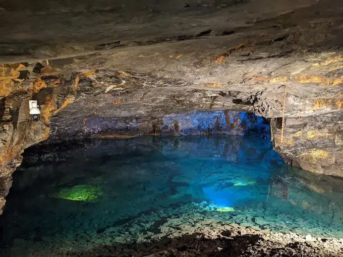 Underground lake at Carnglaze Caverns