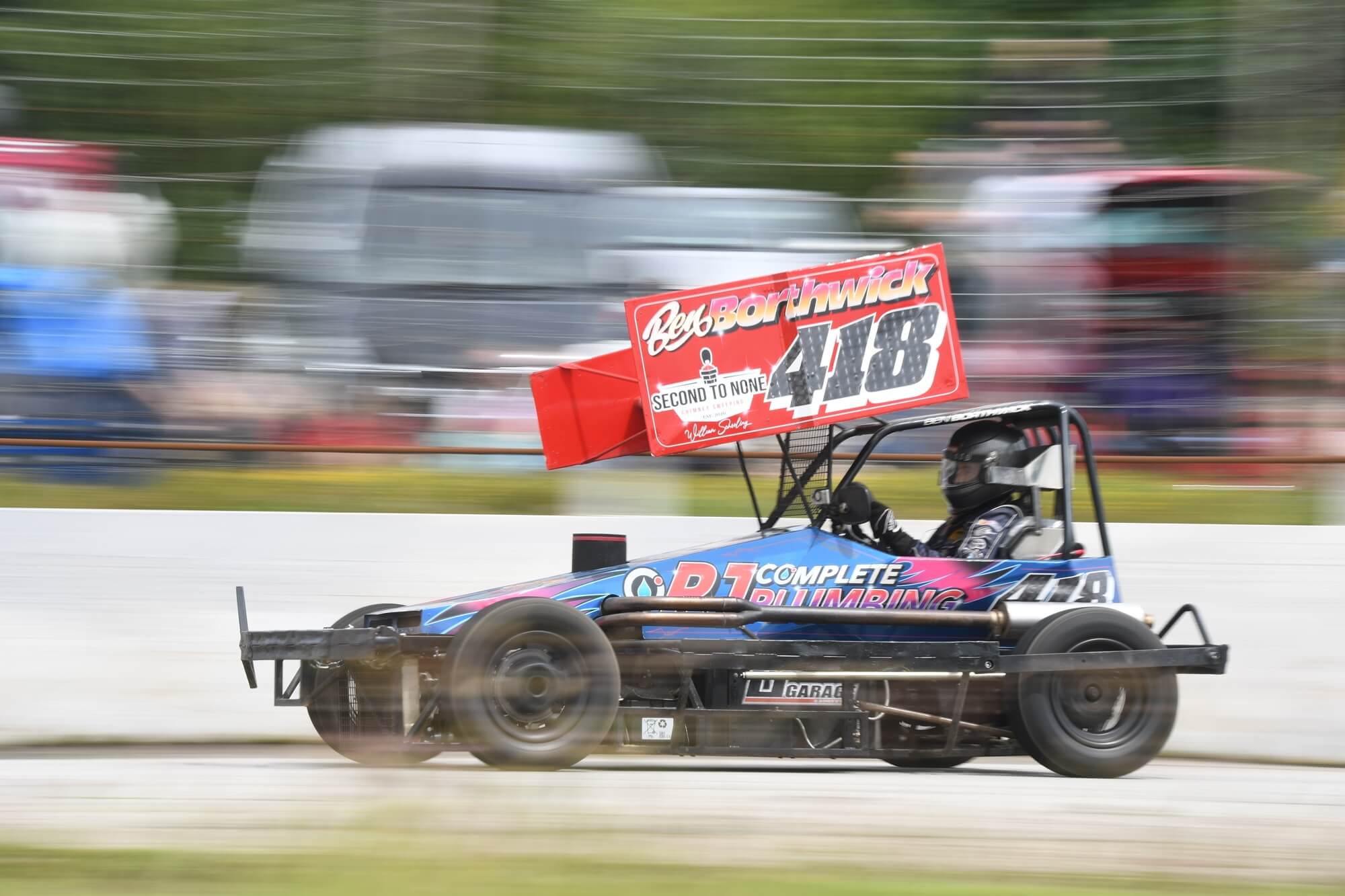 Formula Two Stock Car number 418 driven by Ben Borthwick racing at United Downs Raceway, St Day
