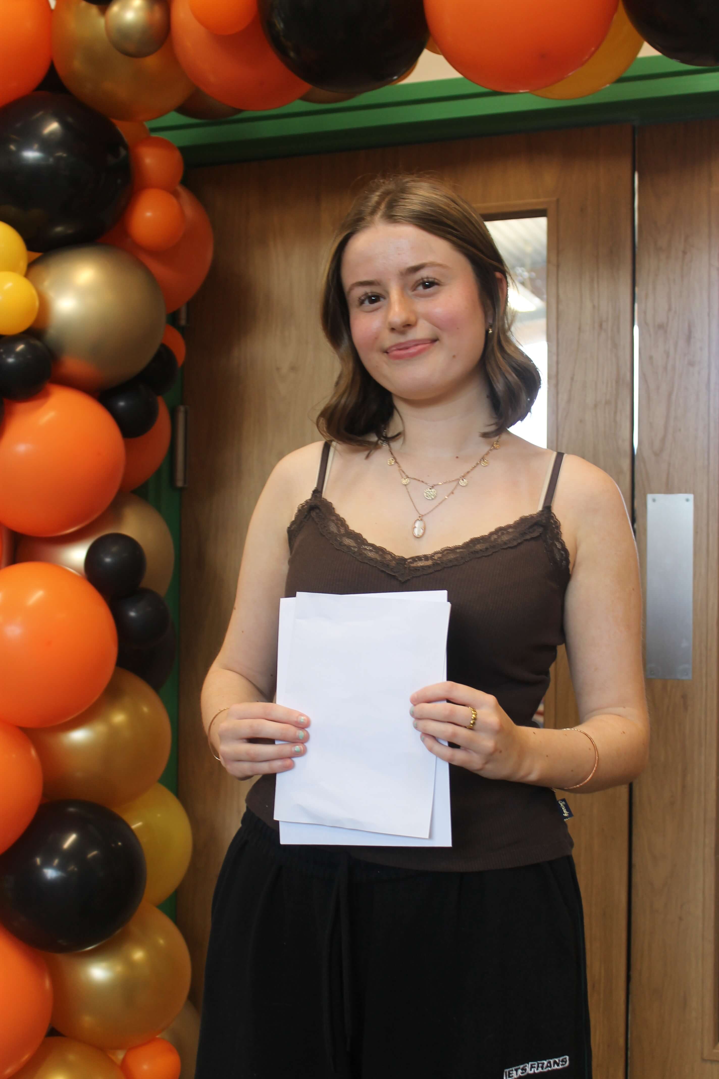 Maia celebrating her GCSE results at Bodmin College