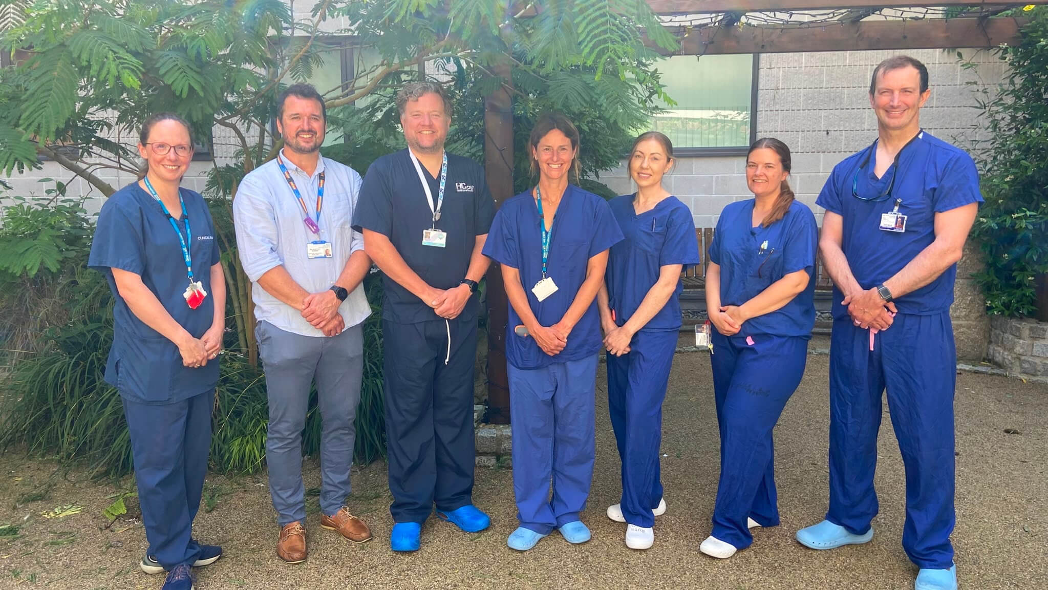 The interventional radiology team at Royal Cornwall Hospital who carried out the first kidney cancer microwave ablation procedure