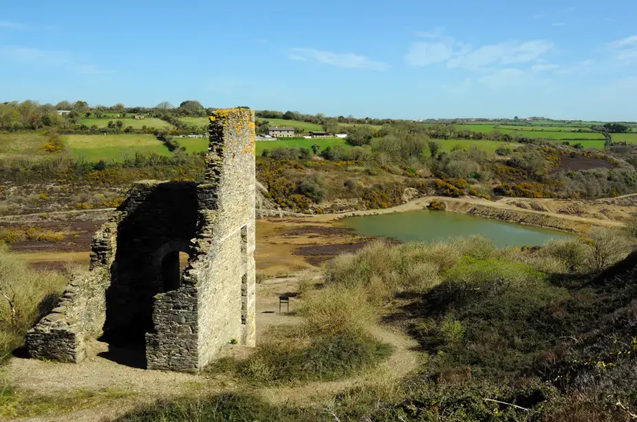 The ruined engine house at Wheal Maid in Poldice Valley