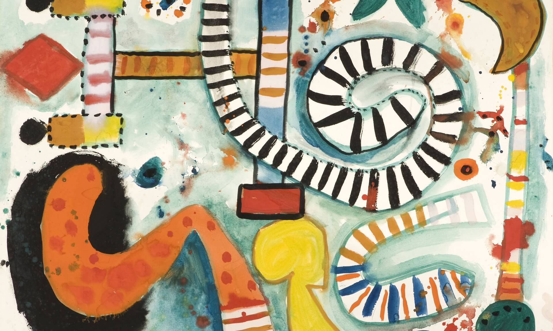 Colourful abstract watercolour painting by Alan Davie