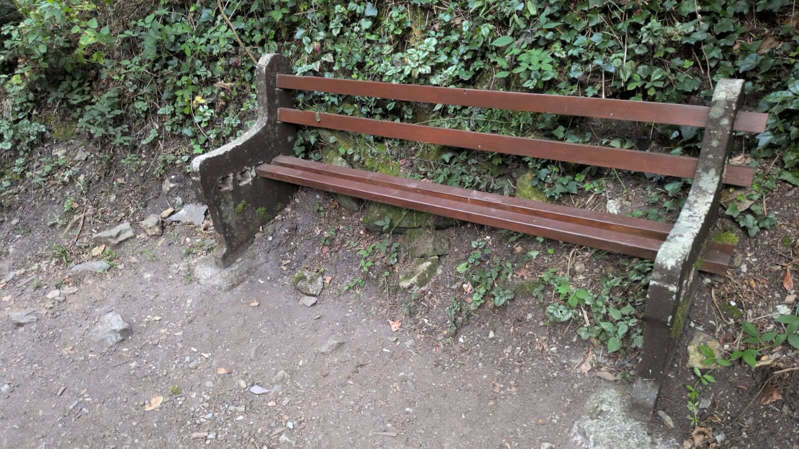 The Stippy Stappy bench with seat slats missing before the repair