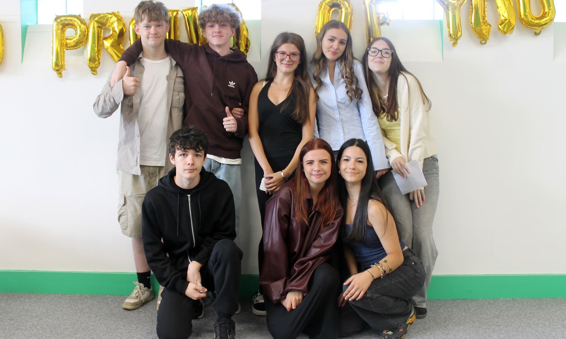 Bodmin College students celebrating their GCSE results