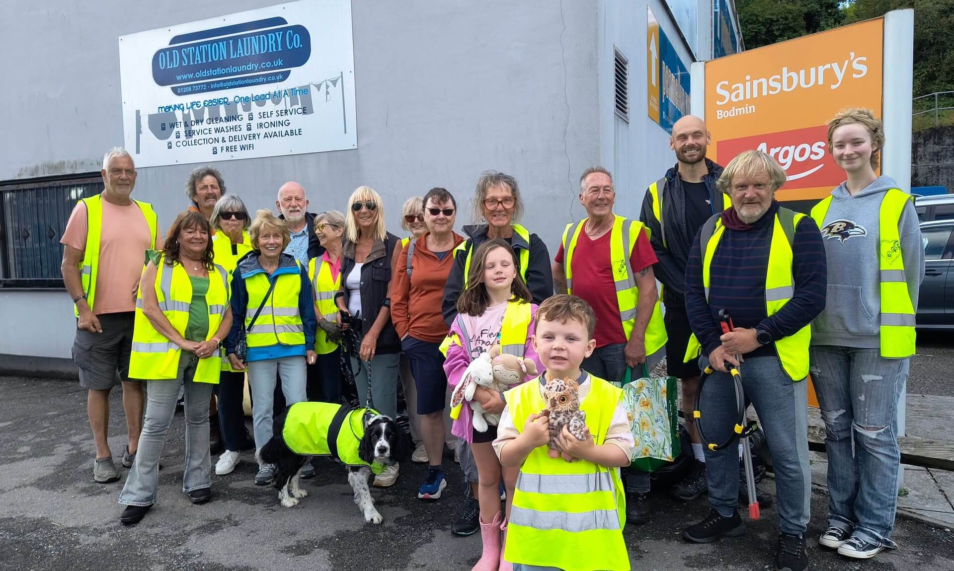 Bodmin Tidy It Team volunteers gathered outside Sainsbury's in Bodmin