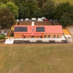 Aerial view of the new Boscawen Park pavilion in Truro