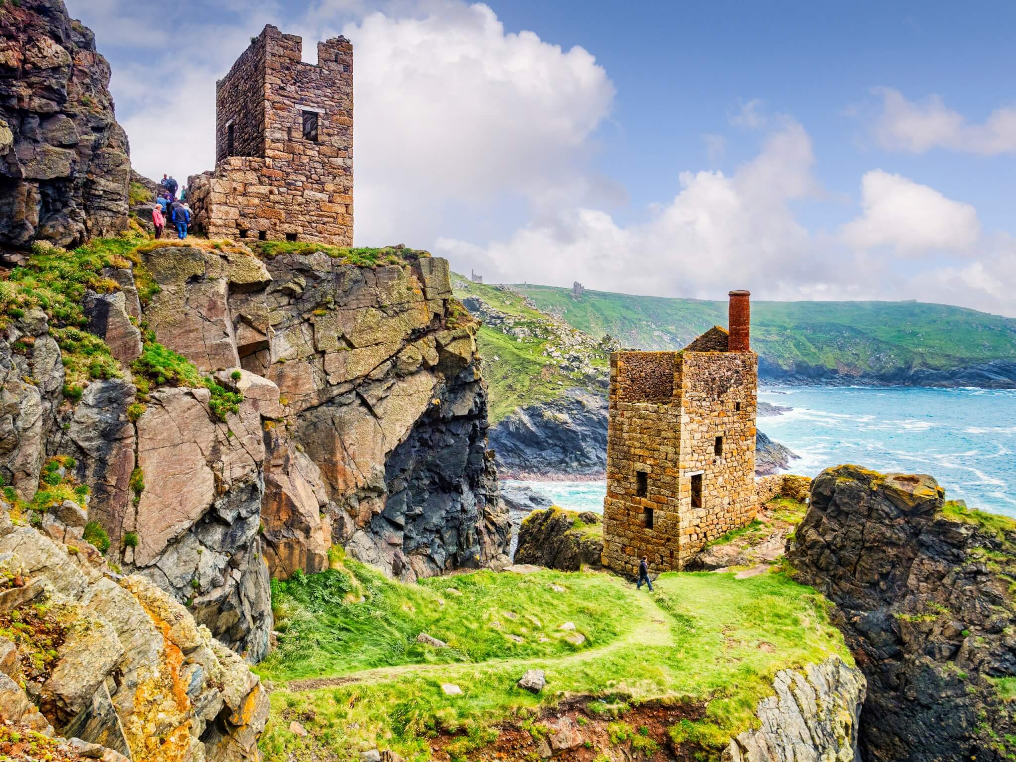The Crowns engine houses on the cliffs at Botallack near St Just