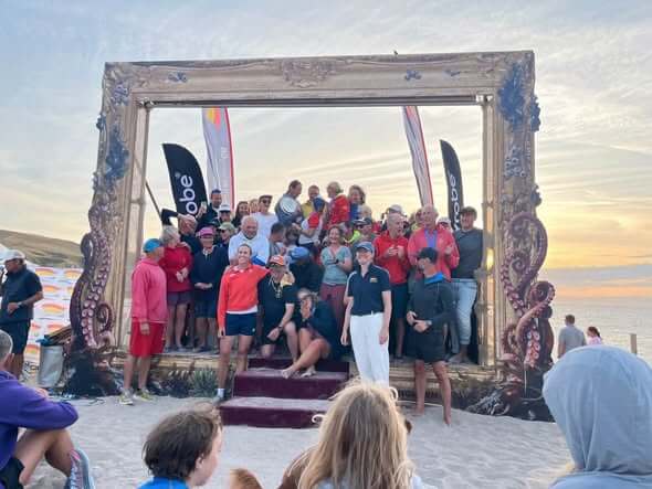 Bude's masters team on stage after being crowned national champions