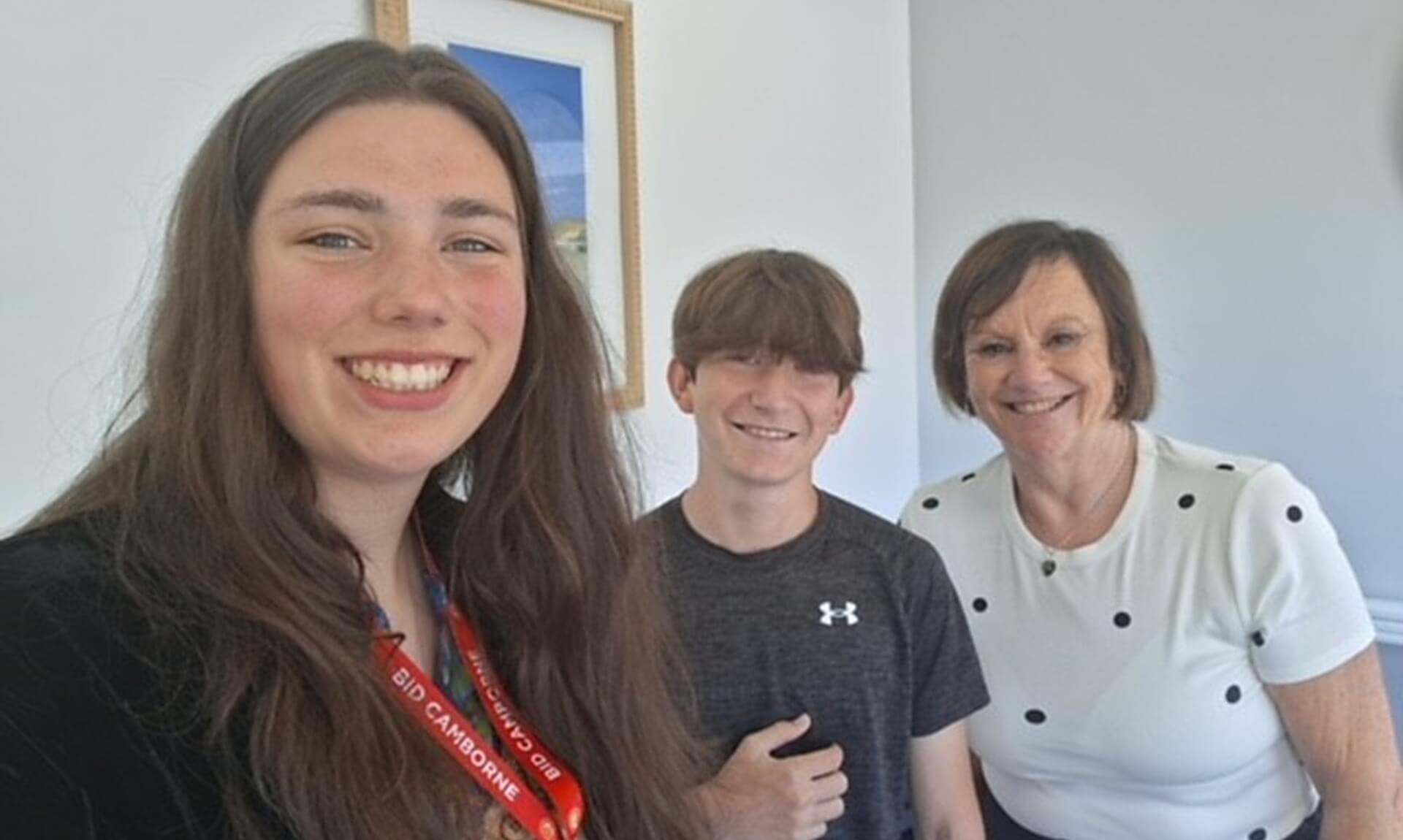 Jade and Jasper on their Camborne work experience placements