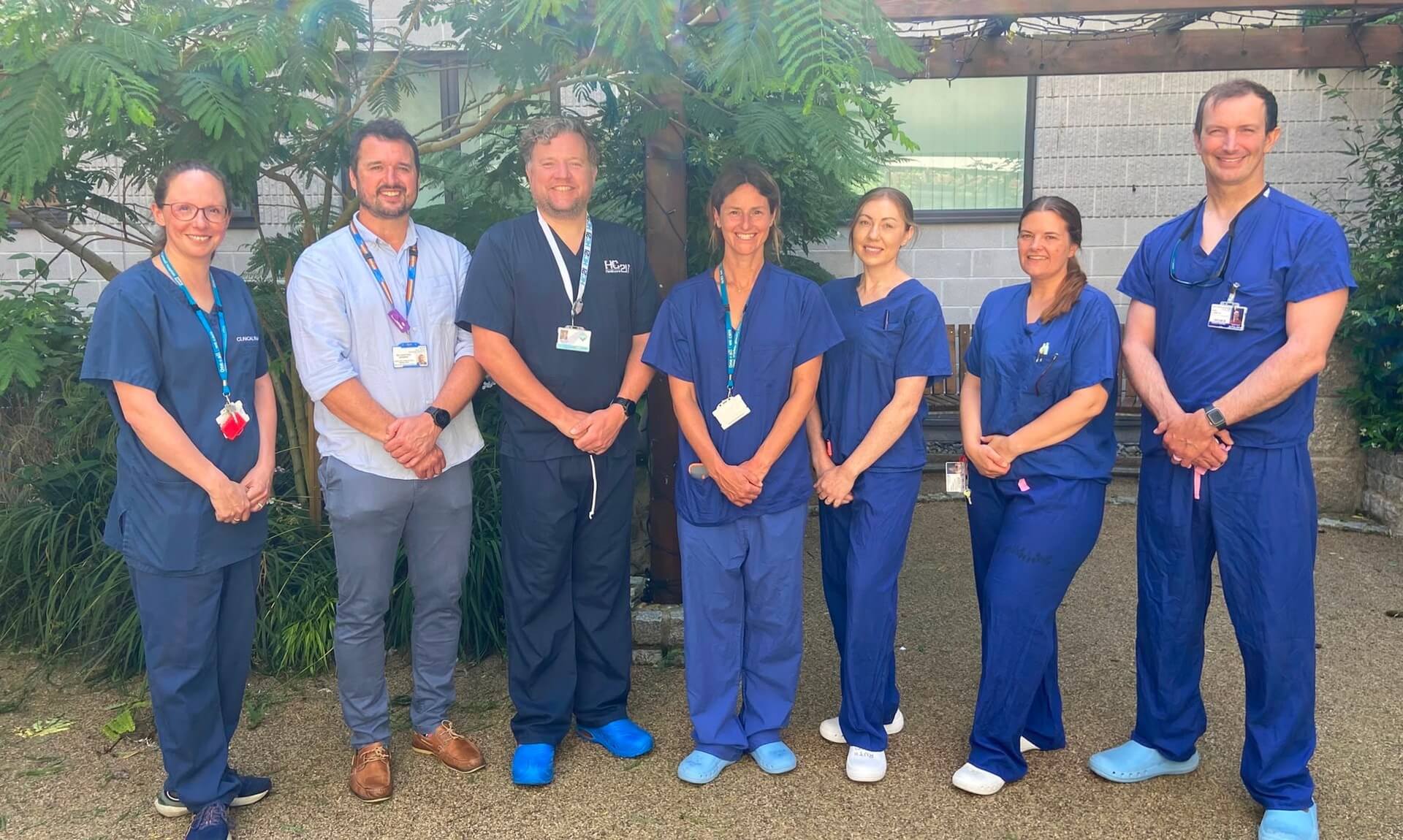 The interventional radiology team at Royal Cornwall Hospital who carried out the first kidney cancer microwave ablation procedure