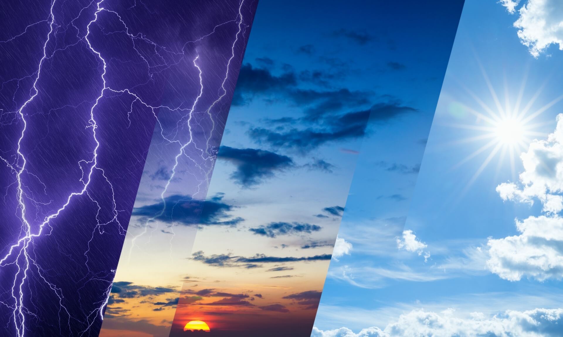 CornishStuff weather forecast image showing lightning, cloud and sunshine over Cornwall