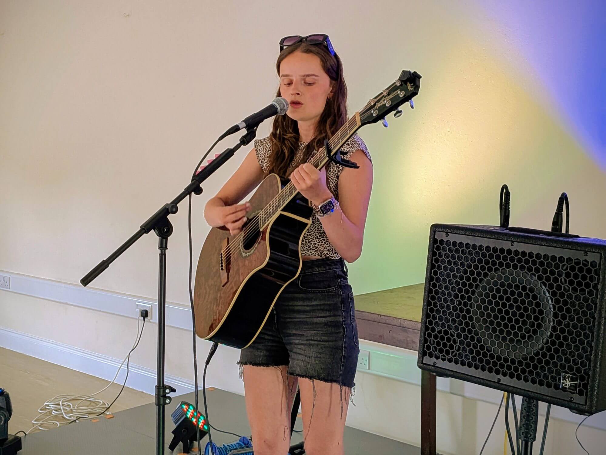 Local musician Kate Keyworth performing at the Active8 event