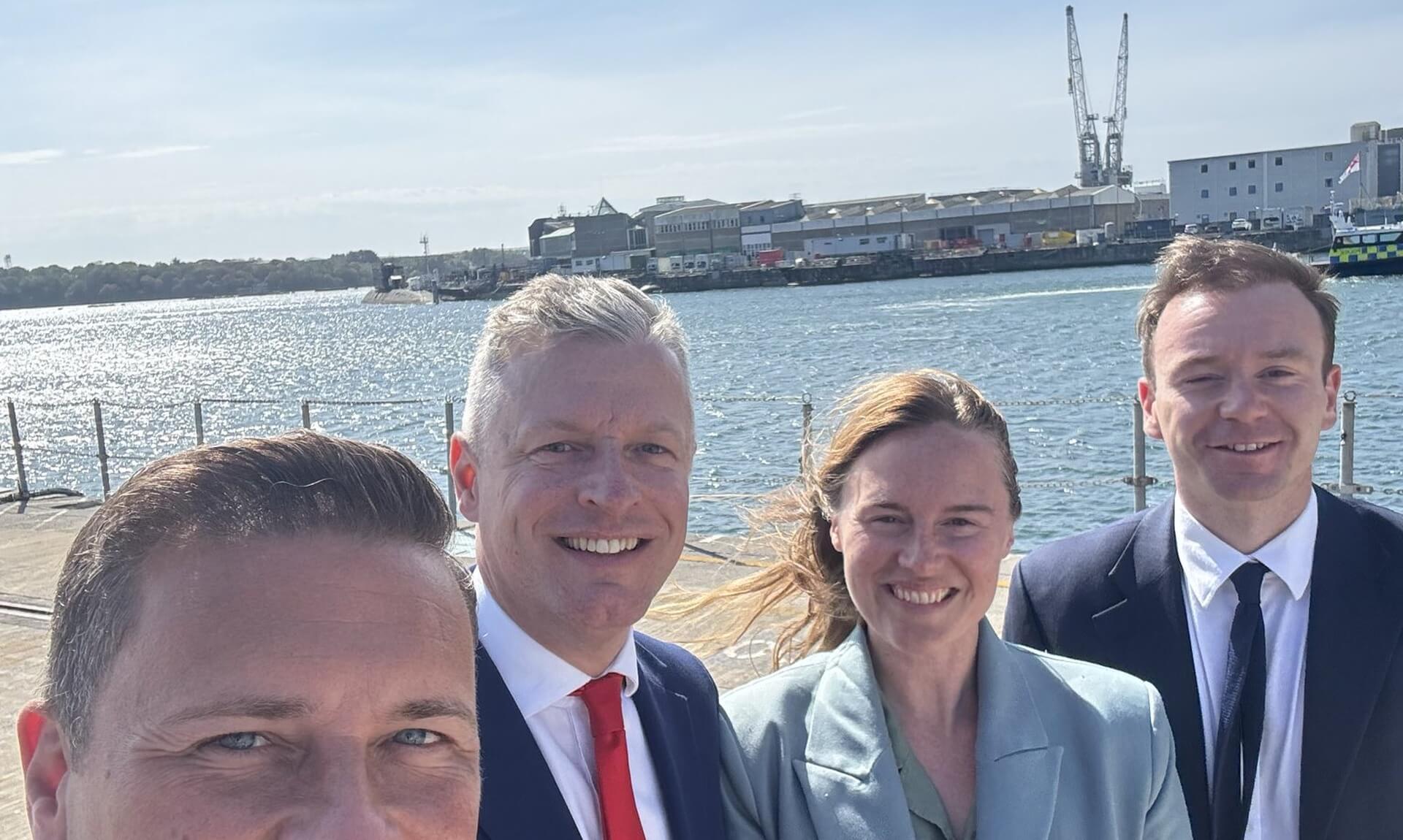 Wes Streeting with Luke Pollard, Anna Gelderd and Fred Thomas at HMNB Devonport