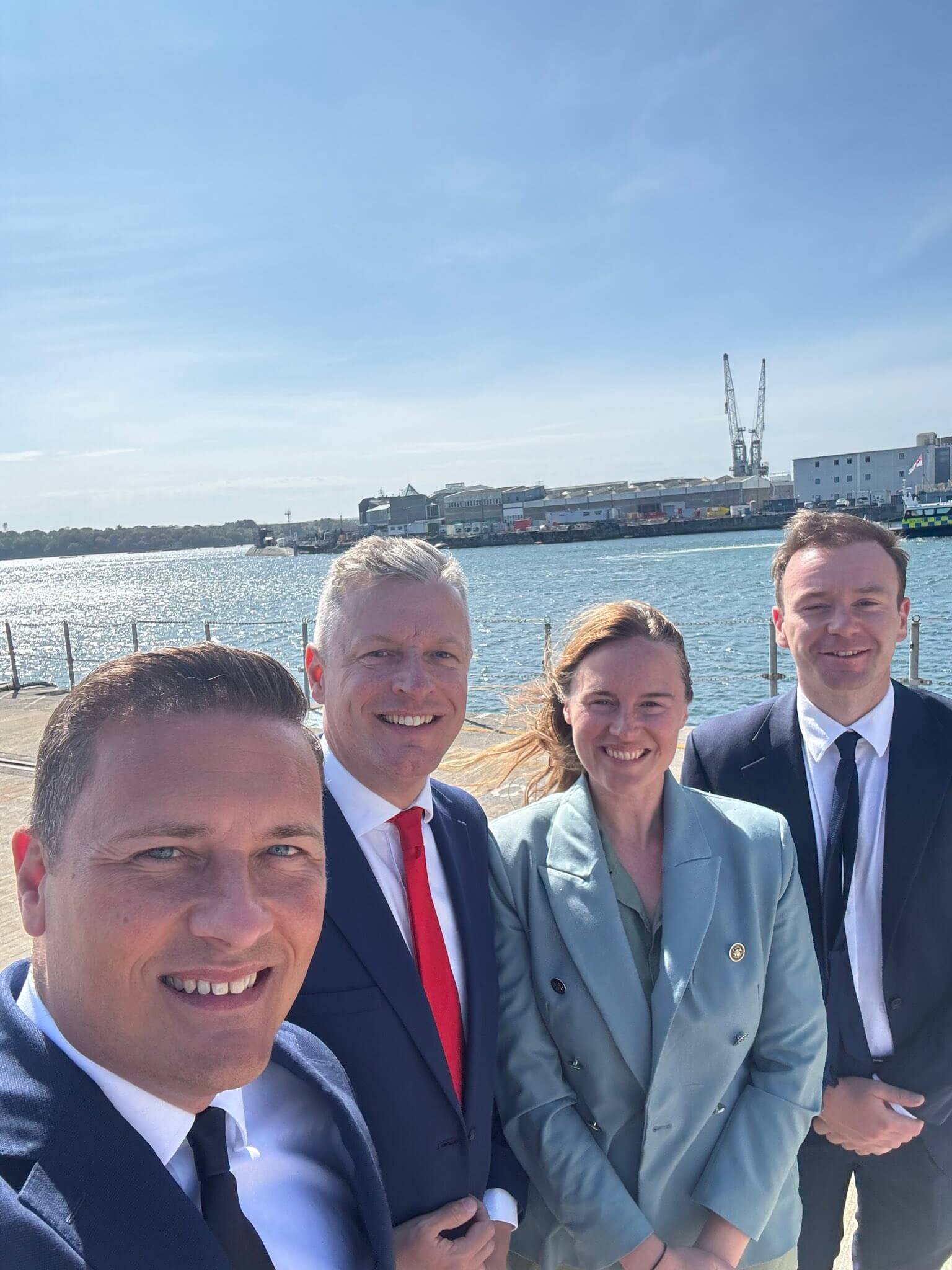 Wes Streeting with Luke Pollard, Anna Gelderd and Fred Thomas at HMNB Devonport