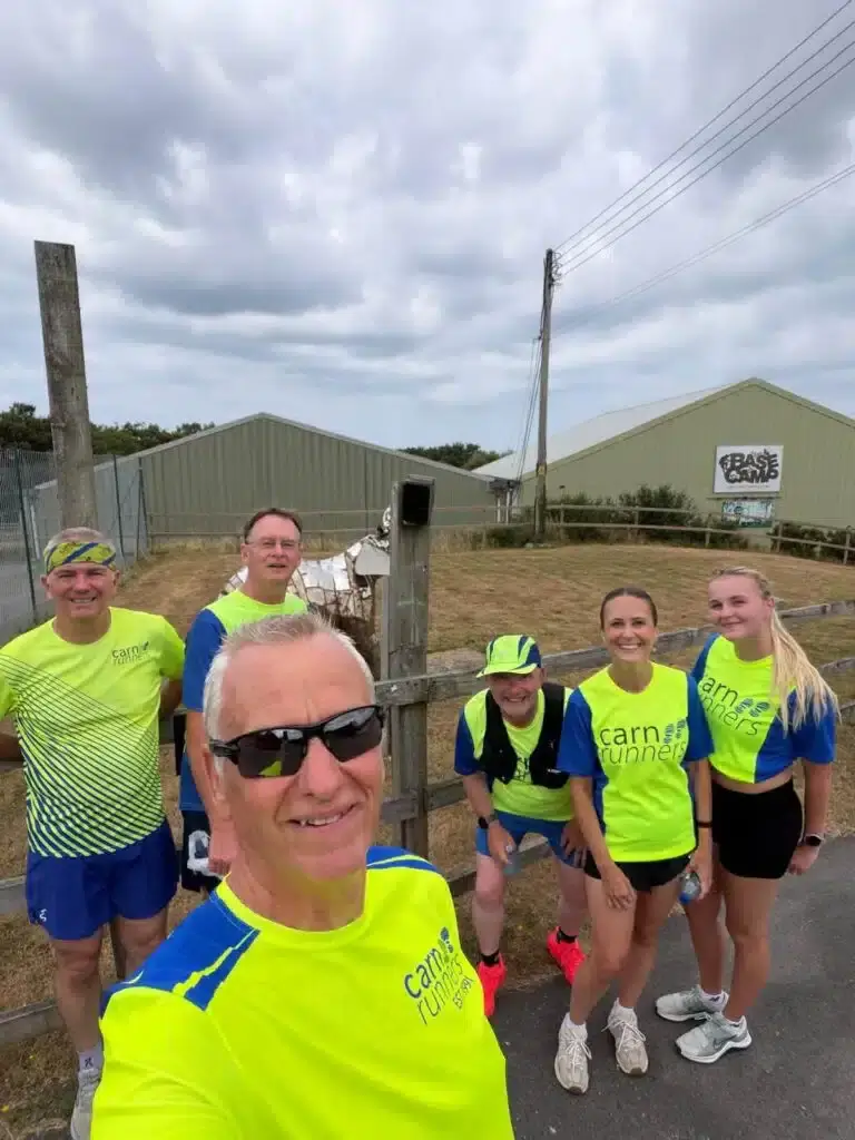 A group of Carn Runners taking a selfie during the relay