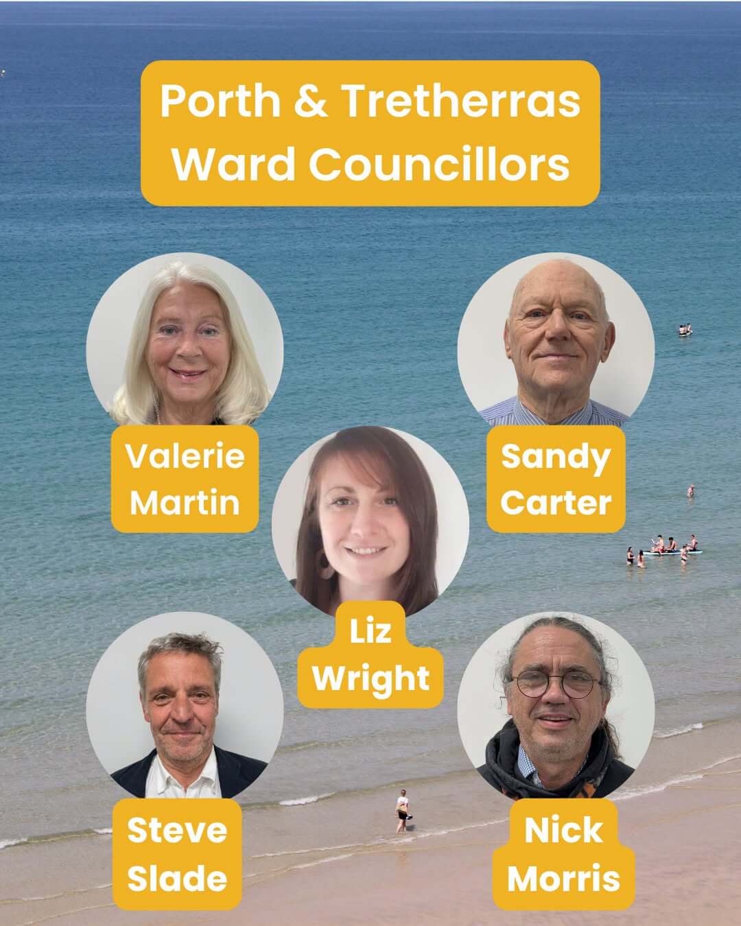Porth and Tretherras ward councillors